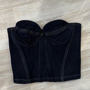 Zara Dark Indigo Denim Bustier